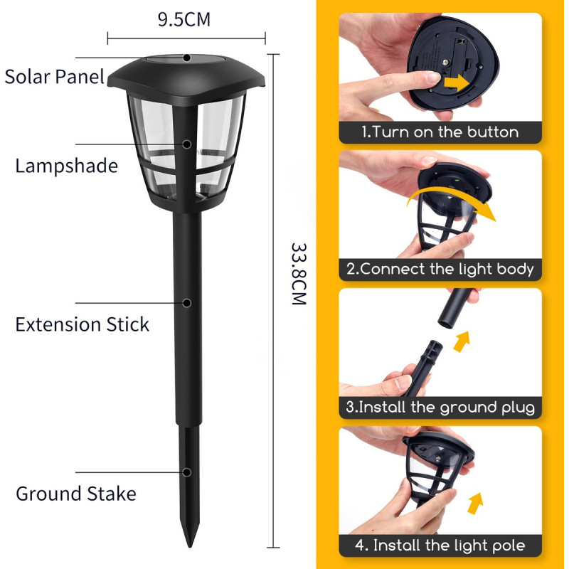 Luz Solar Exterior IP44 6500K 0.06W Led Aigostar Preto 5