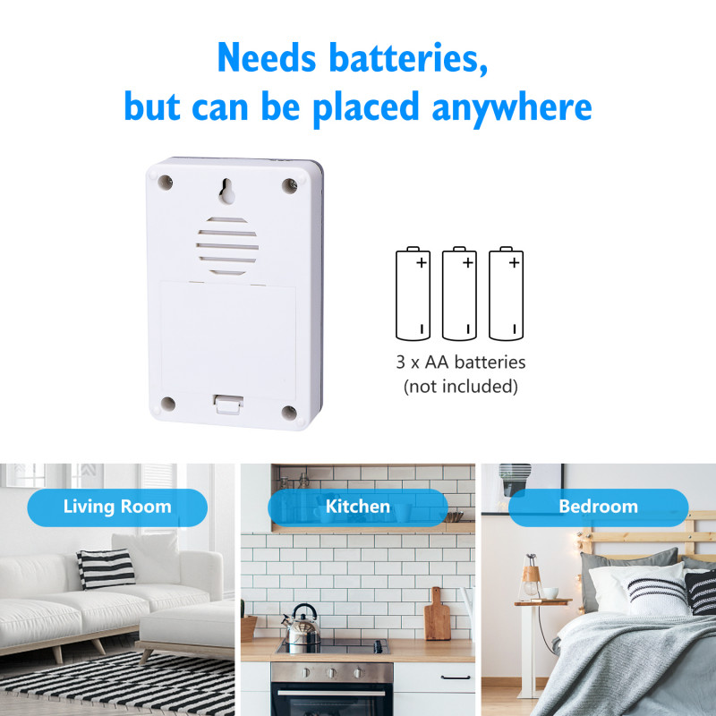 Campainha Sem Fios AC Aigostar IP44 150 metros Silver 4