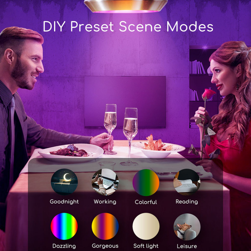 Lâmpada Smart LED WiFi RGB+CW E27 C37 5W Aigostar 3