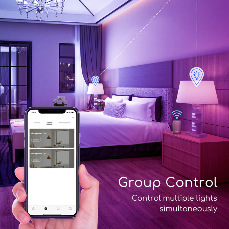 Lâmpada Smart LED WiFi RGB+CW E27 C37 5W Aigostar 5