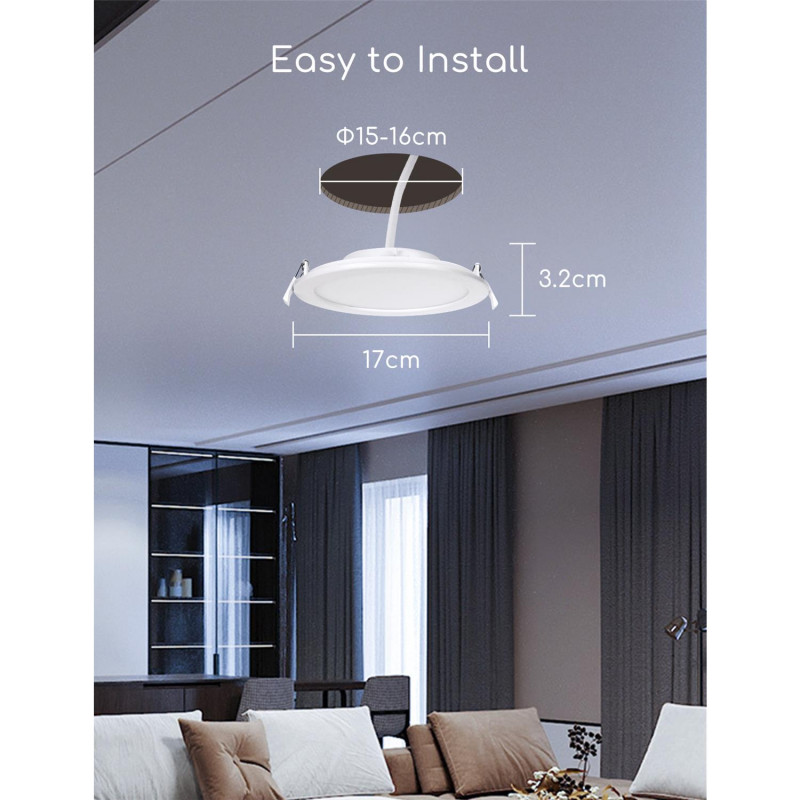 Downlight LED Inteligente Wifi 6W CCT 115mm Aigostar App 4