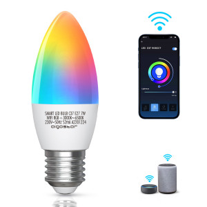 Lâmpada Smart LED WiFi RGB+CW E27 C37 7W Aigostar