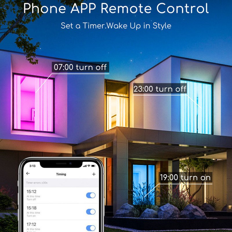 Lâmpada Smart LED WiFi RGB+CW E27 C37 7W Aigostar 5