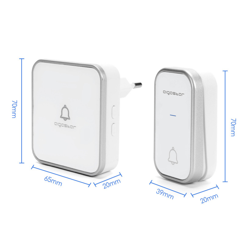 Campainha Sem Fios Aigostar IP57 150 metros Cinza 5