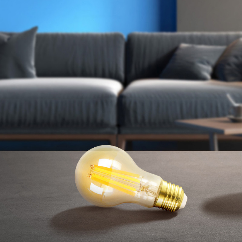 Lâmpada Filamento Smart LED WiFi + Bluetooth CCT E27 ST64 6W Aigostar 6