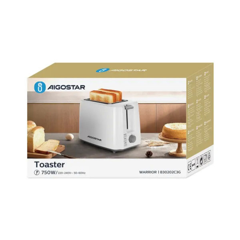 Torradeira 750W Aigostar Warrior Branca 2
