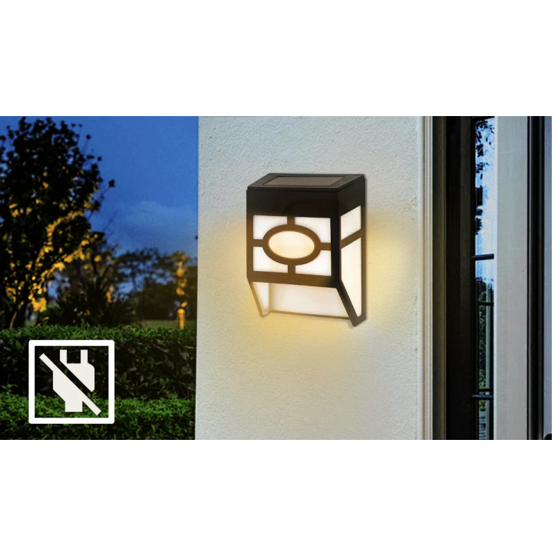 Luminária de Parede Solar LED preta cor quente Aigostar 2