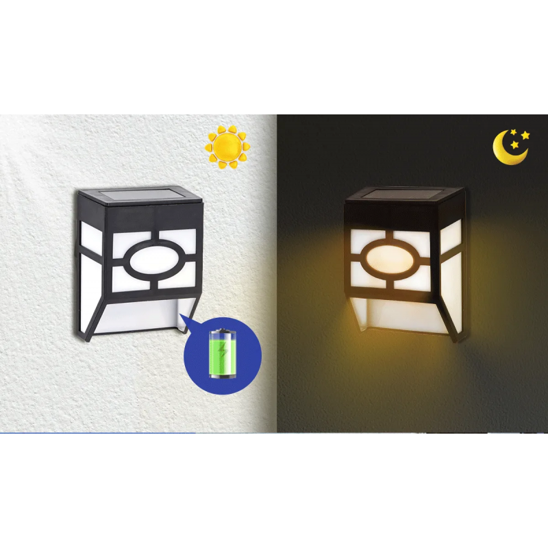 Luminária de Parede Solar LED preta cor quente Aigostar 4