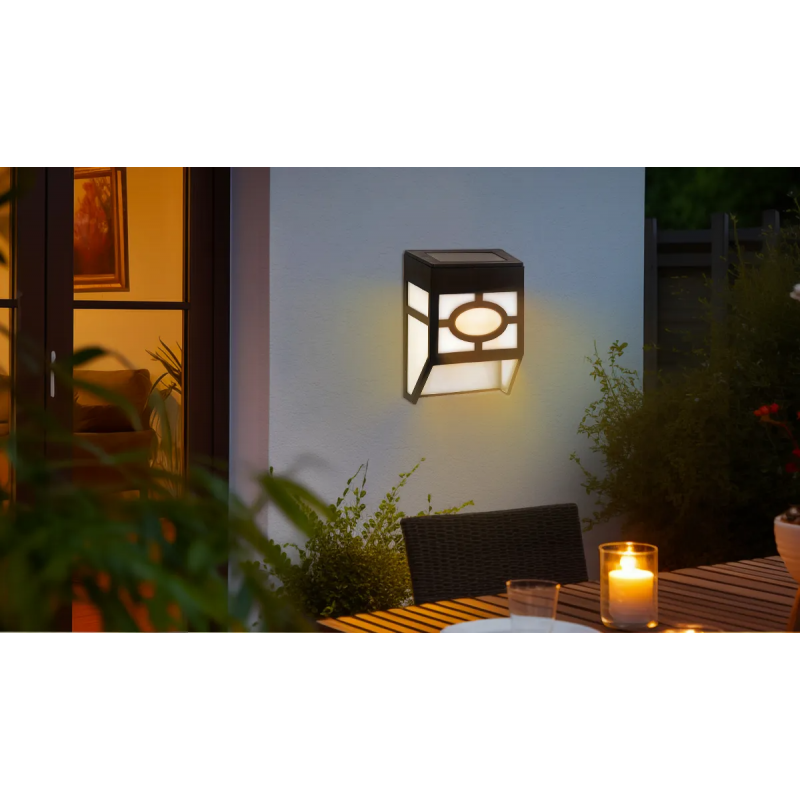 Luminária de Parede Solar LED preta cor quente Aigostar 5