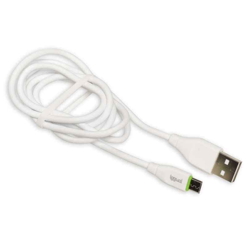 Cabo USB-A / micro-USB 1 Metro Branco Iggual 1
