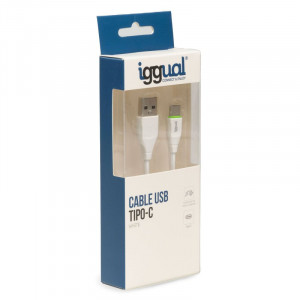 Cabo USB-A / USB-C 1 Metro Branco Iggual