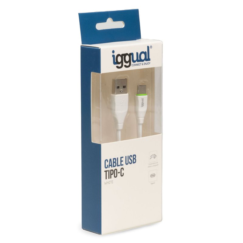 Cabo USB-A / USB-C 1 Metro Branco Iggual 1