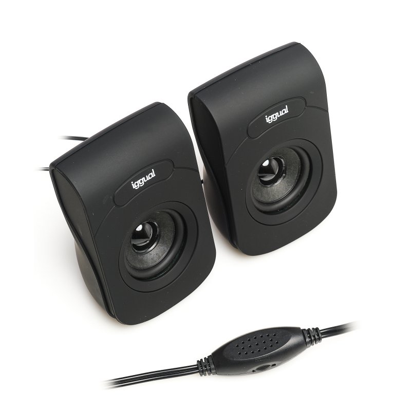 Colunas de Som iggual 2.0 6W mini-jack + USB 2