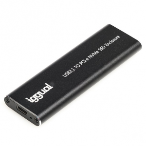 Caixa Externa USB-C 3.1 SSD M.2 NVMe + SATA Iggual