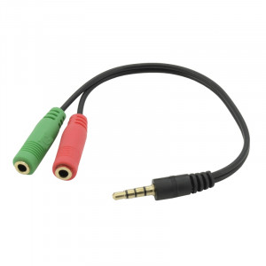 Cabo Áudio iggual Adaptador Jack 3.5mm 2 Fêmea p/ 1 Macho