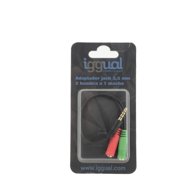 Cabo Áudio iggual Adaptador Jack 3.5mm 2 Fêmea p/ 1 Macho 2