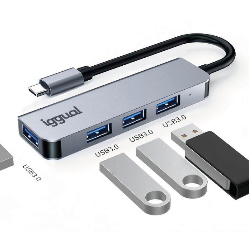 Hub TYPE-C 4 Portas 3x USB 3.0 Iggual 4