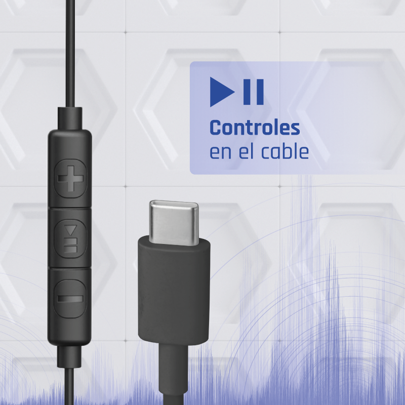 Auriculares com Microfone Intrauditivos USB Type-C Iggual 4