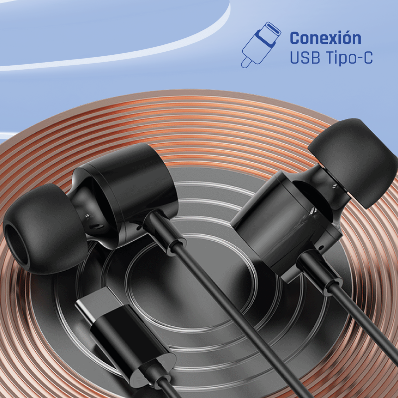 Auriculares com Microfone Intrauditivos USB Type-C Iggual 5