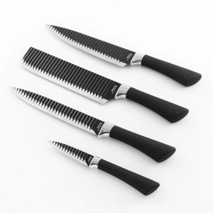 Conjunto de Facas Namiutsu Black Shark Swiss Q InnovaGoods (4 Peças)