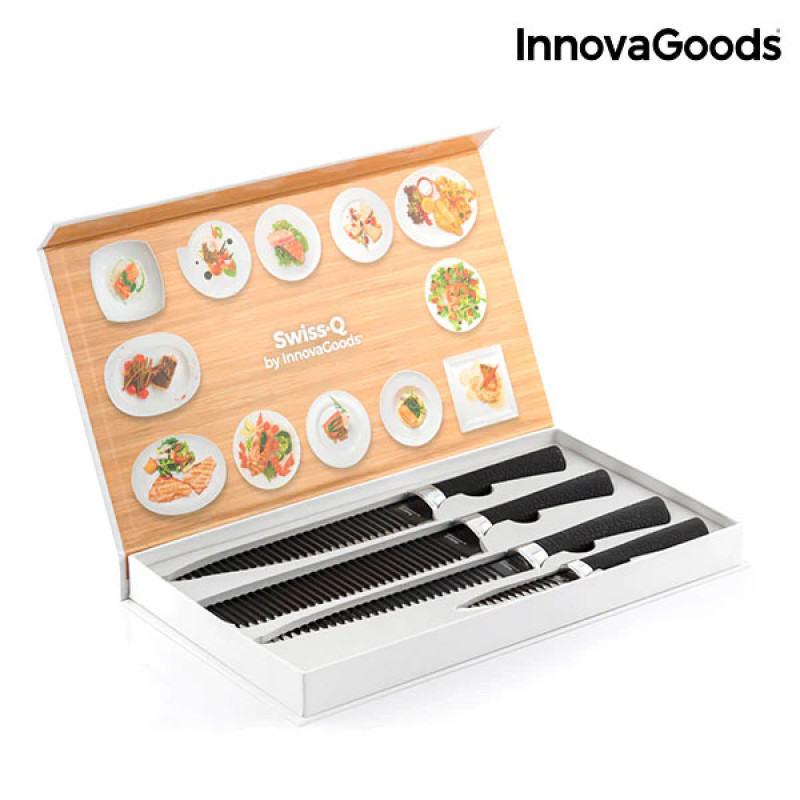 Conjunto de Facas Namiutsu Black Shark Swiss Q InnovaGoods (4 Peças) 6