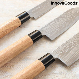 Conjunto de Facas Japonesas com Estojo de Transporte Profissional Damas·Q InnovaGoods