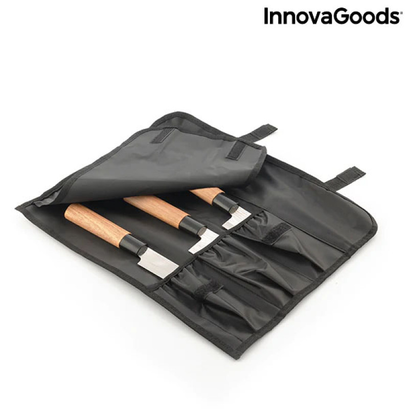 Conjunto de Facas Japonesas com Estojo de Transporte Profissional Damas·Q InnovaGoods 5