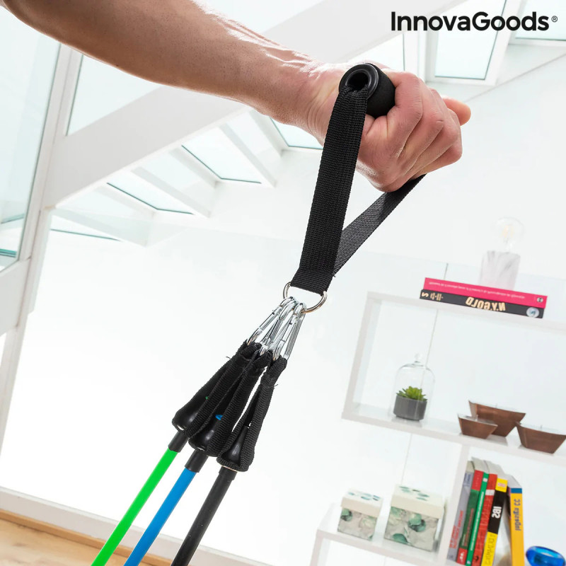 Conjunto de Elásticos de Resistência com Acessórios e Guia de Exercícios Tribainer InnovaGoods (pack de 3) 2
