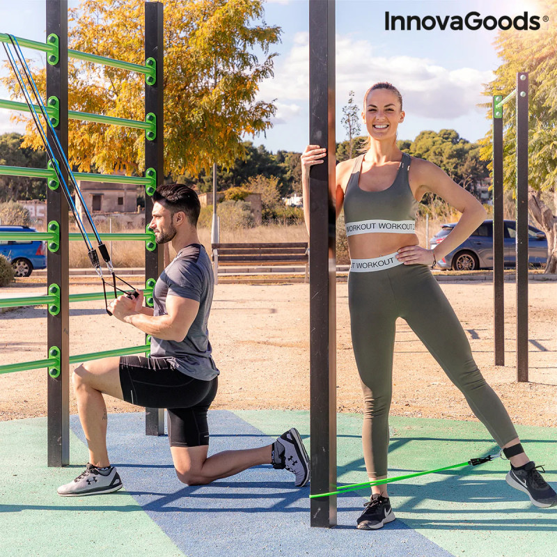 Conjunto de Elásticos de Resistência com Acessórios e Guia de Exercícios Tribainer InnovaGoods (pack de 3) 4