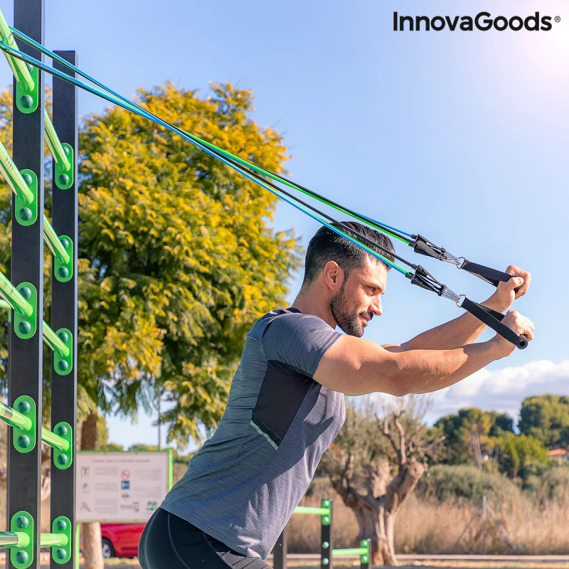 Conjunto de Elásticos de Resistência com Acessórios e Guia de Exercícios Tribainer InnovaGoods (pack de 3) 6