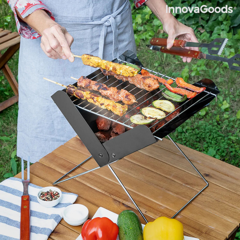 Mini Grelhador Dobrável Portátil para Carvão Foldecue InnovaGoods 1