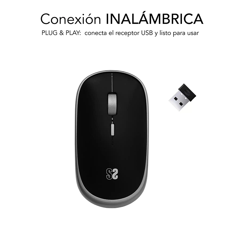 Rato Sem Fios Subblim Mini 1600 DPI Preto 2