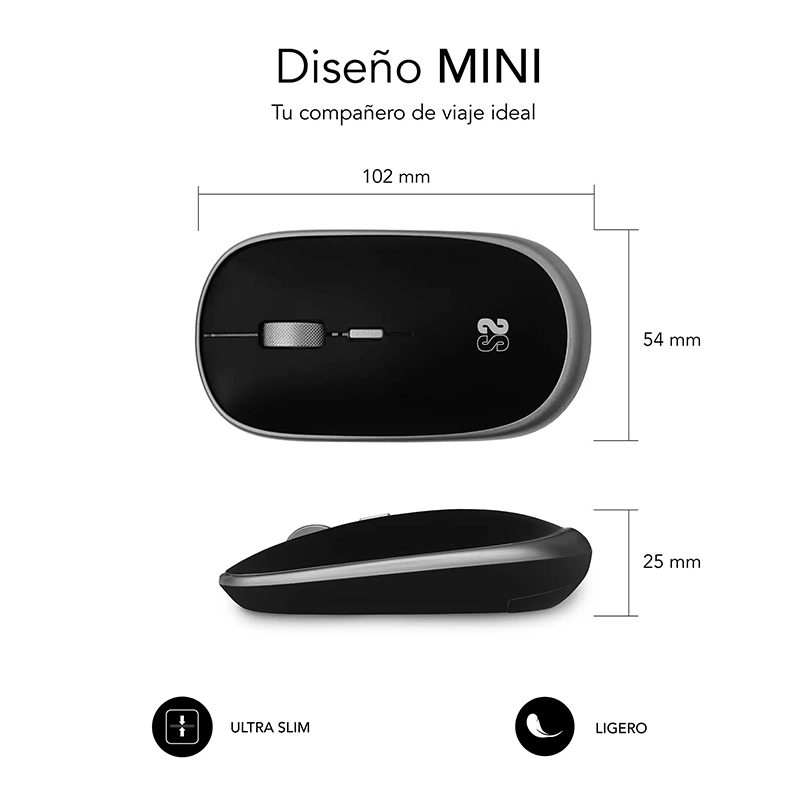 Rato Sem Fios Subblim Mini 1600 DPI Preto 5