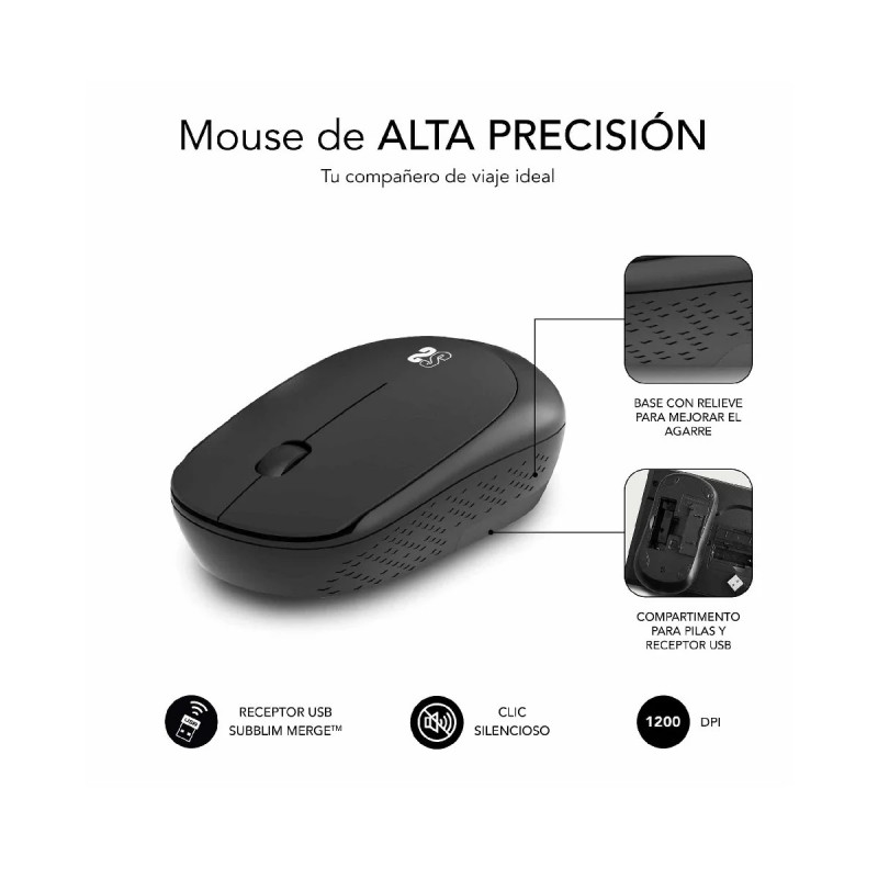 Rato Sem Fios Subblim Business 1200 DPI Preto 2