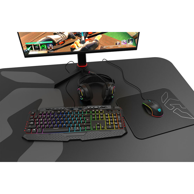 Teclado + Rato + Headset + Tapete Krom Kritic RGB Rainbow Gaming Kit 3