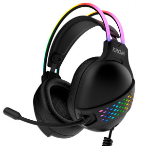 Auscultador Krom KLAIM RGB Gaming Preto