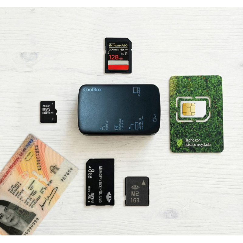 Leitor de cartões USB CRE4 + Adaptador USB-C Coolbox 3