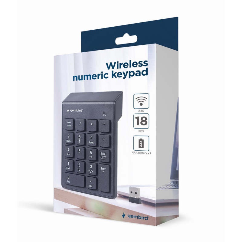 Teclado Sem Fios Numérico Gembird 3